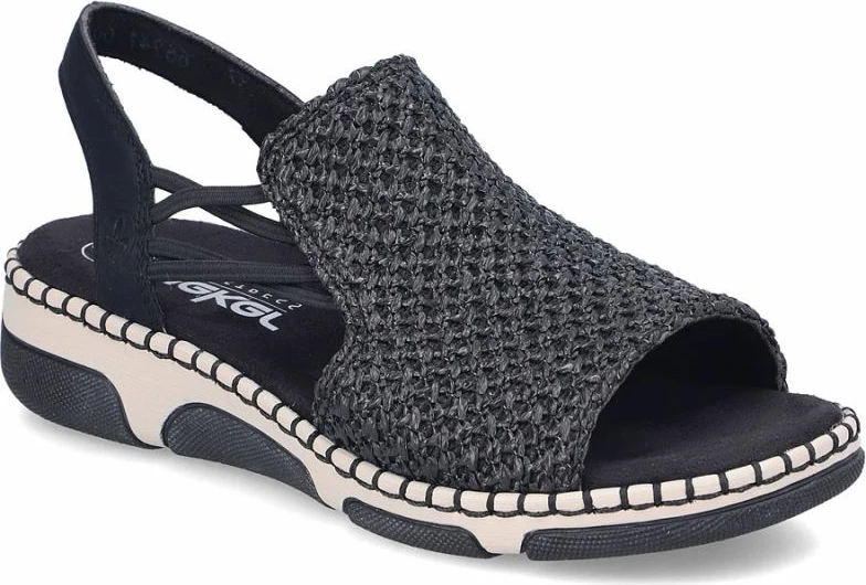 Sandale platforme femra Rieker 66241-00, të zeza