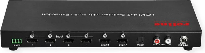 HDMI Matrix Switch ROLINE 4x2, 4K, me Remote, i zi