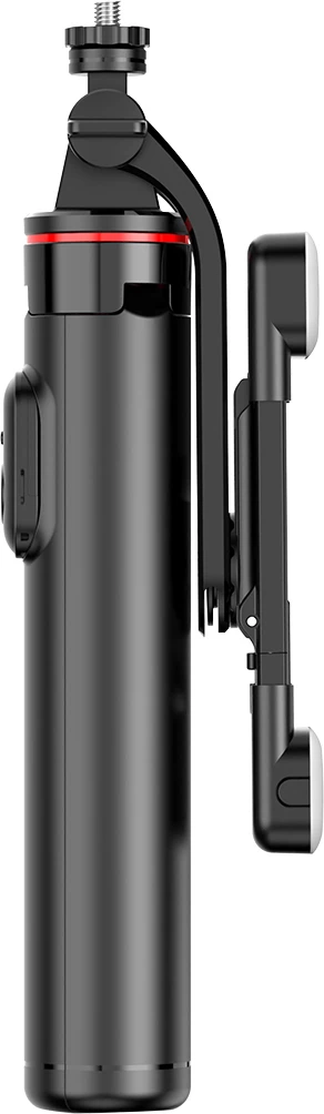 Selfie stick Hurtel WC13YDS tripod teleskopik 1.3m me dy llampa dhe mbajtëse telefoni, zi