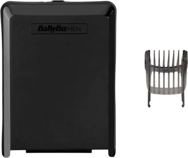 Makinë qethjeje BaByliss Men E976E, 26 gjatësi 0.5-25 mm, rrjet/aku, teh titanium, me krehër mjekre, e zezë/argjendtë