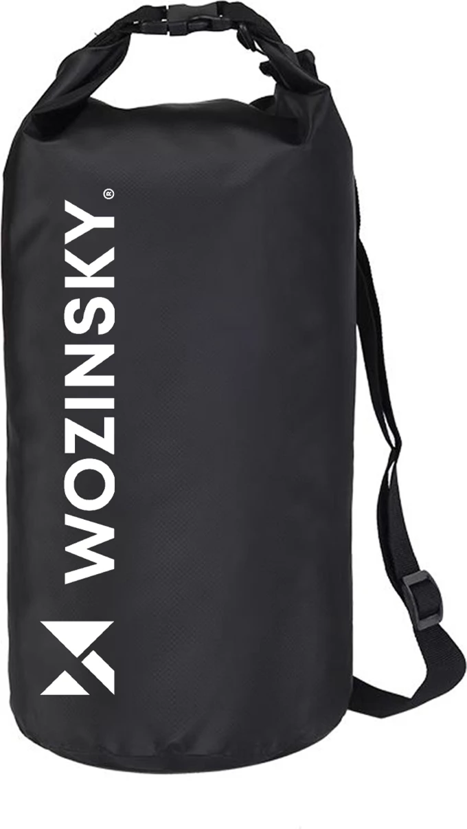 Çantë e papërshkueshme nga uji, Wozinsky WWK-30, 30 L, PVC Tarpaulin 500D, e zezë