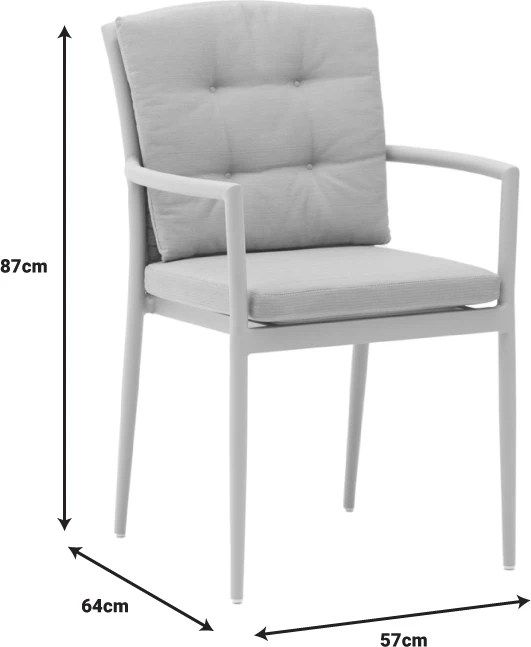 Tavolinë me karrige Nares-Moritz A, 7 copë,, alumin dhe dru, ngjyrë natyrale, 180x90x72.5cm