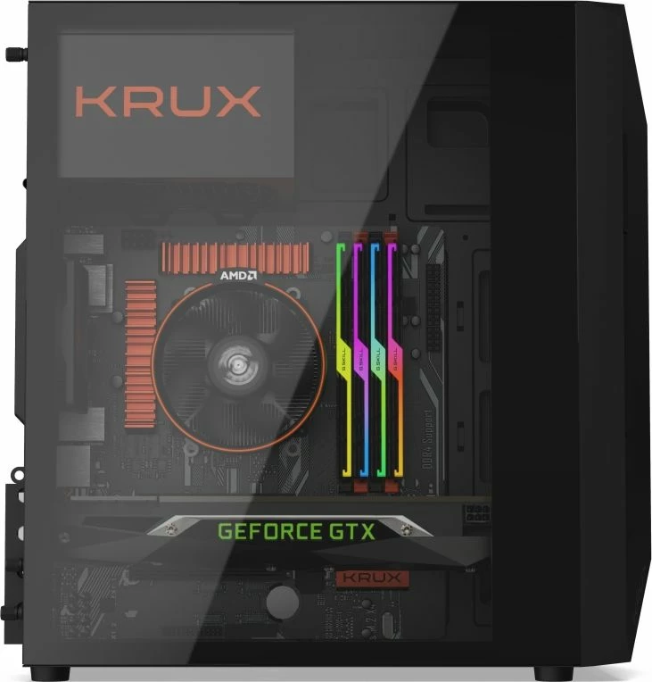 Kasë Krux Astro ARGB KRX0016, Micro-ATX/Mini-ITX, pa furnizues rryme, e zezë