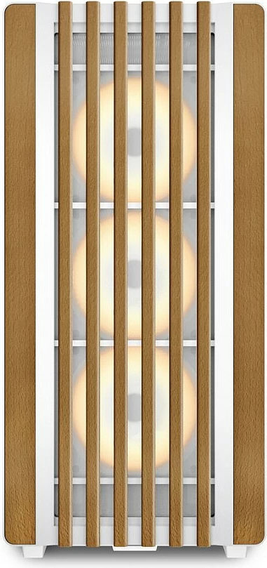 Kasë SHARKOON Rebel C70G RGB, Full Tower ATX, xham i temperuar, 3x120mm fan, White/Wood