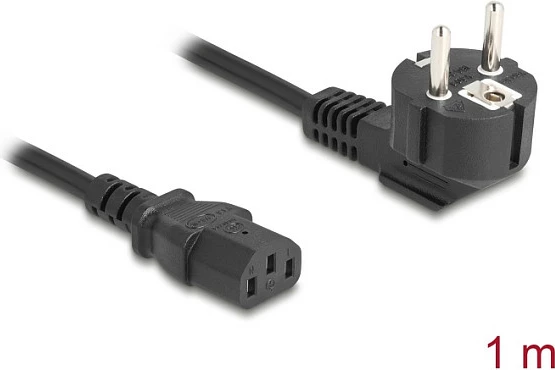 Kabllo rryme DeLOCK CEE 7/7 në IEC C13, 1 m, 3x1.0 mm², 250 V/10 A, e zezë