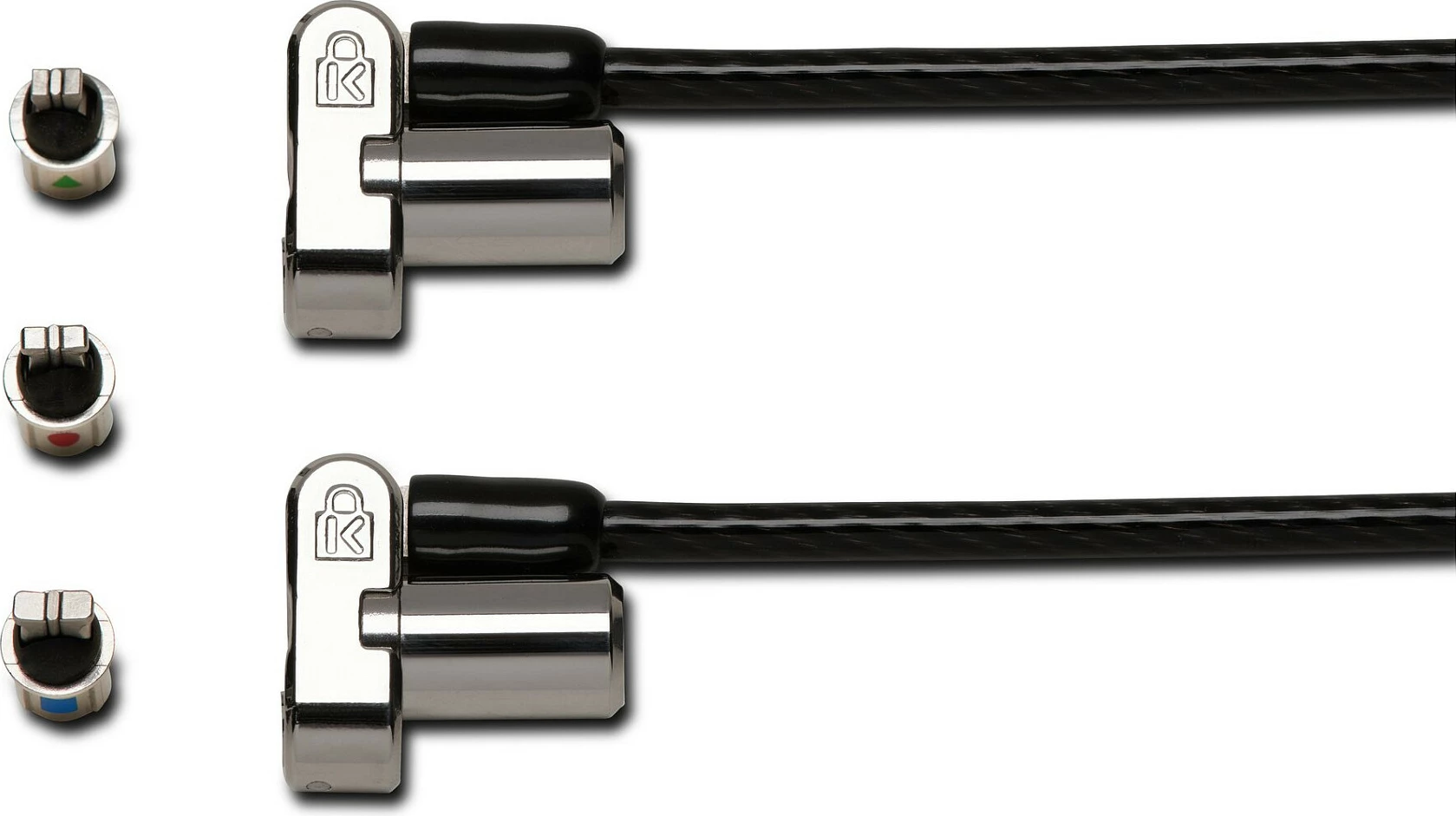 Kabëll sigurie Kensington Universal 3-in-1 me çelës, dy koka, karbon çelik, silver