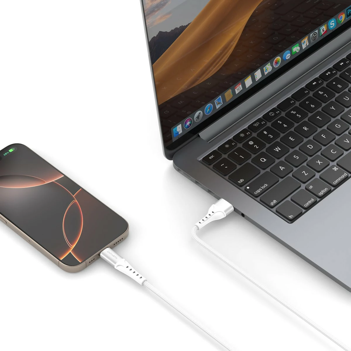 Kabllo USB-A në USB-C 4smarts PrimeCord 1.5m 18W, bardhë