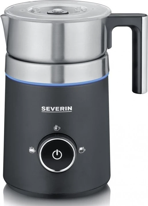 Aparat për frothimin dhe ngrohjen e qumështit Severin, ngjyrë e zezë argjendi