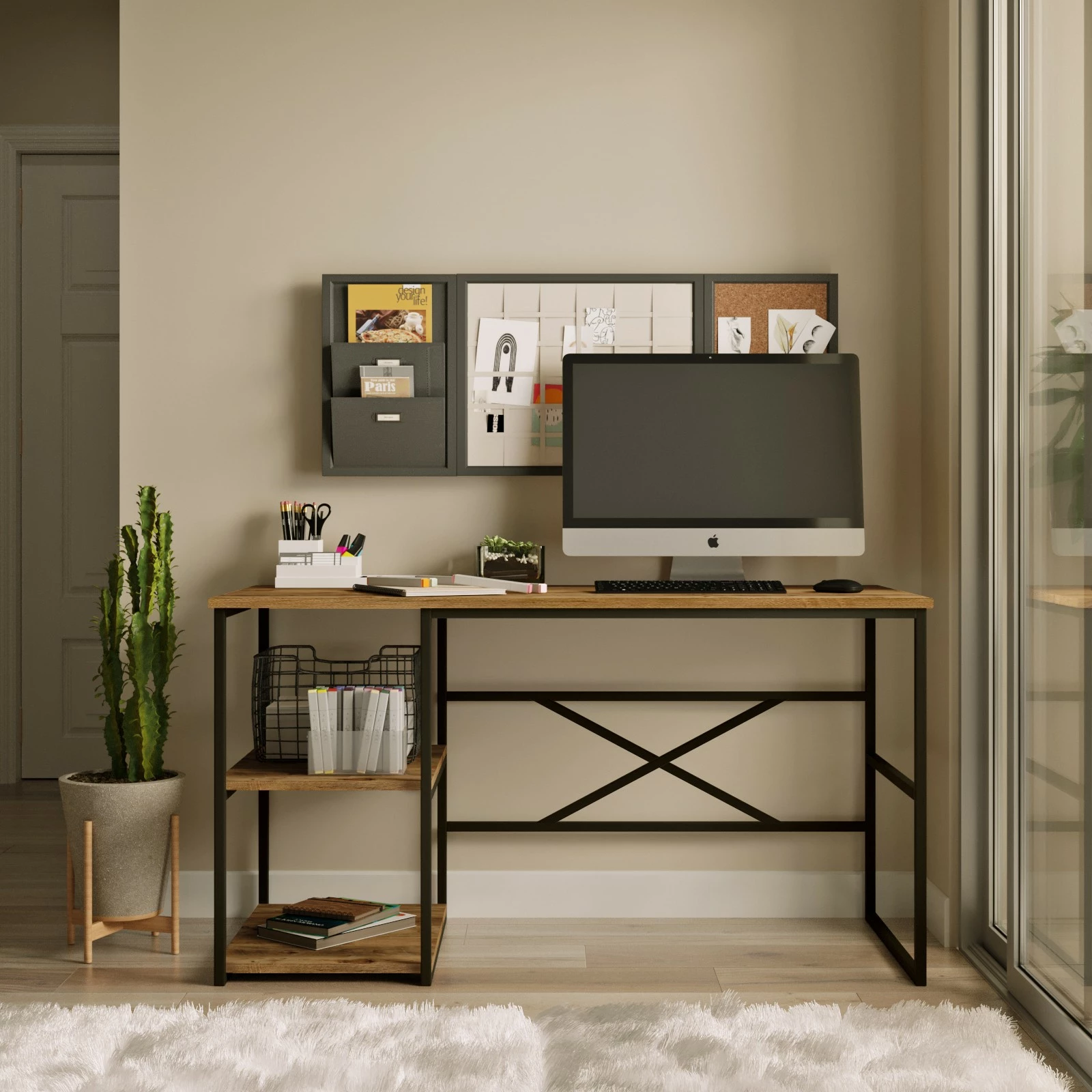 Tavolinë pune për studim, ngjyrë Atlantic Pine, Skye Decor, Vg26-A