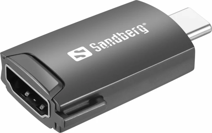 Adapter dongle USB-C në HDMI Sandberg 136-34, 4K/30Hz, alumini, gri