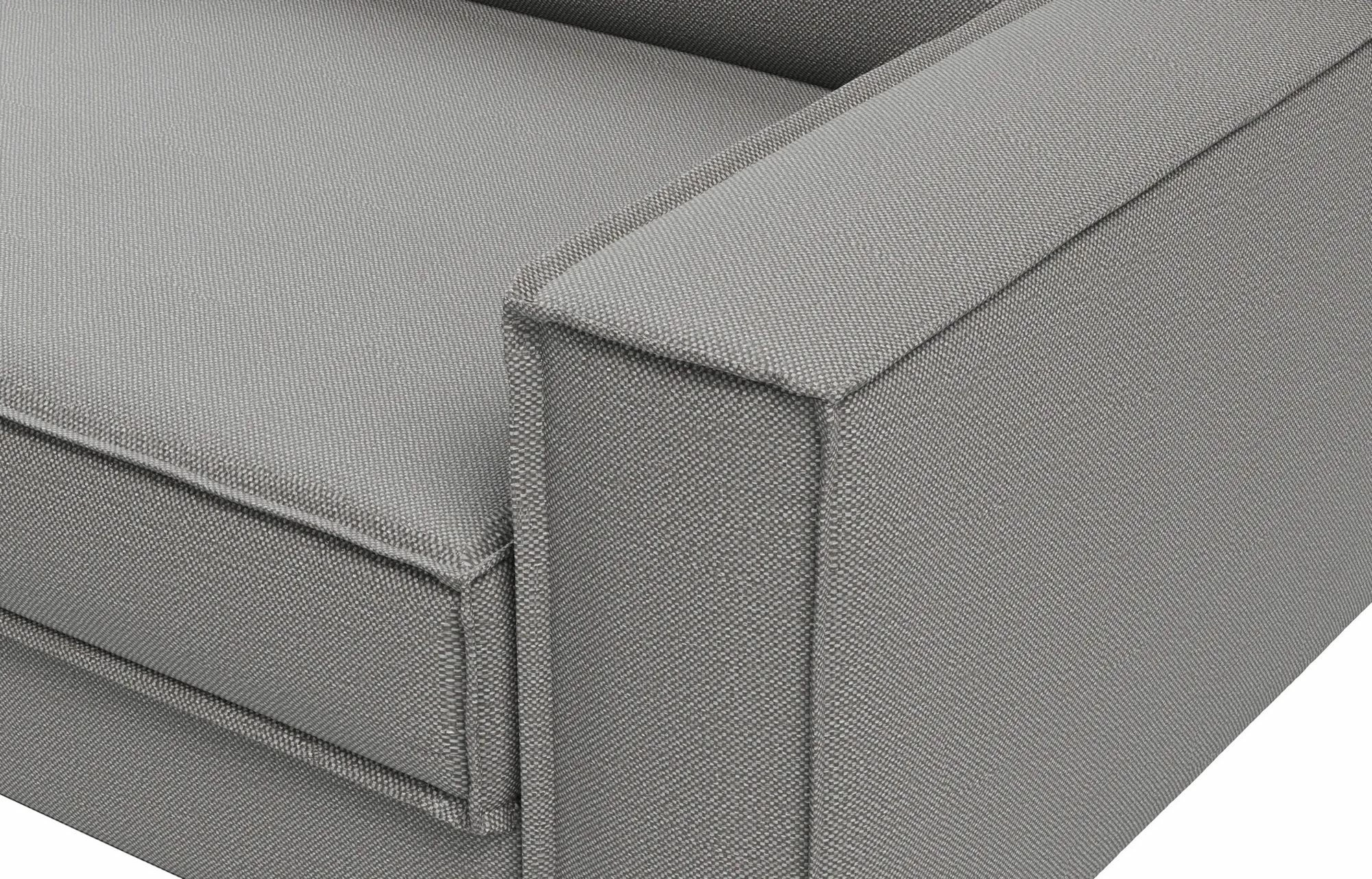 Divan treshe Atelier del Sofa, ngjyrë obsidian, këmbë dru arre