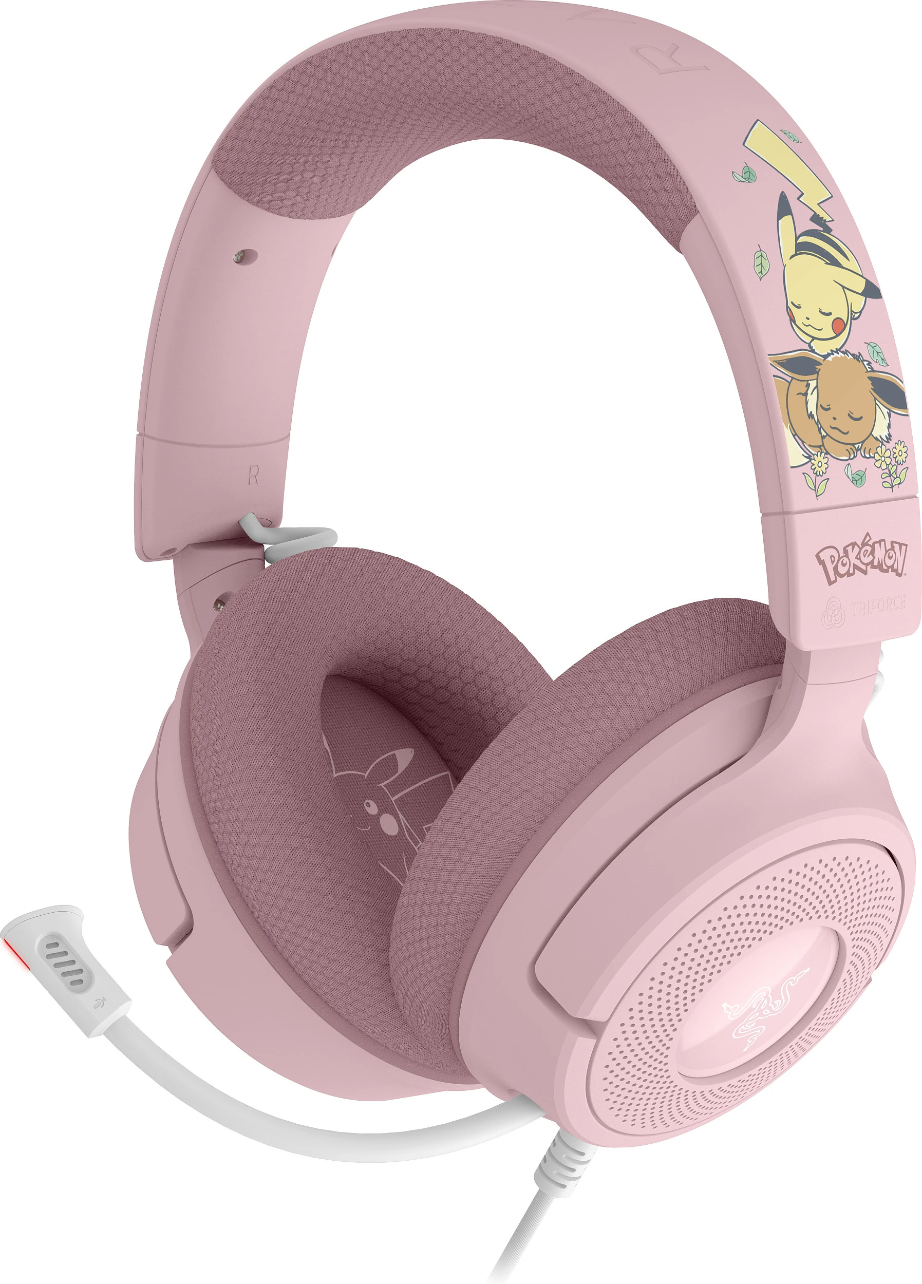 Kufje me mikrofon Razer Kraken V4 X, Pokemon Pikachu & Evoli Edition, me kabllo, rozë