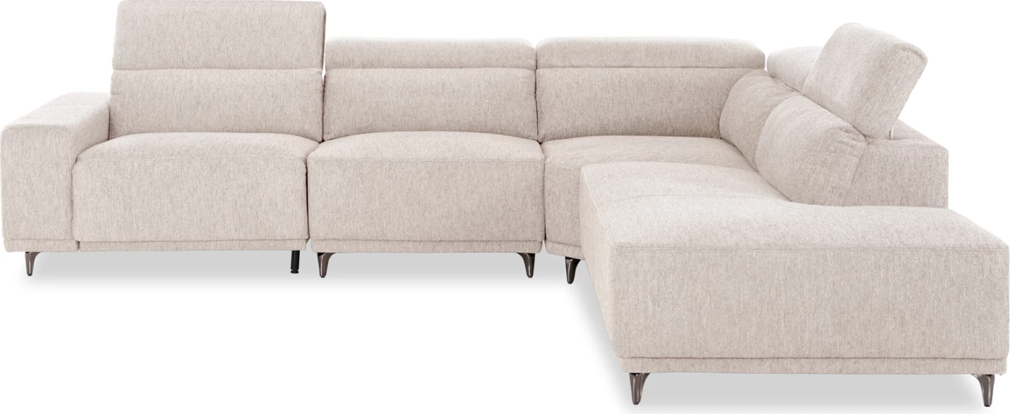 Këndore e majtë 5-vendëshe me recline, stof ecru, LUNARIS CD3316.02L, 307x267x94H