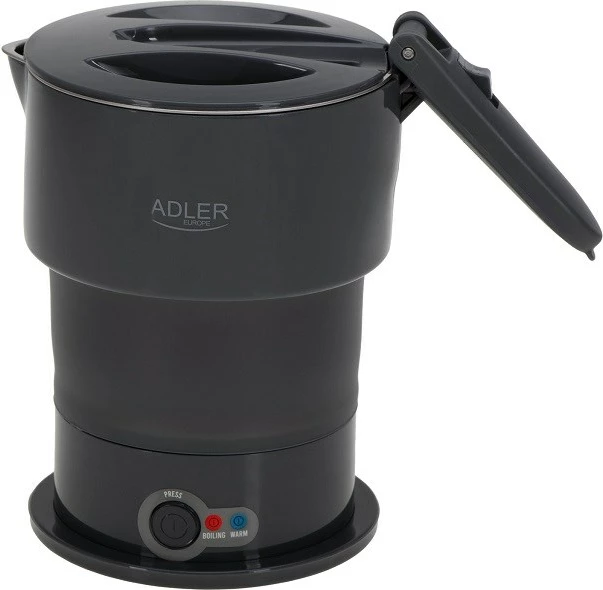 Ibrik elektrik Adler AD 1377g, silikon, 0.6L, Gri