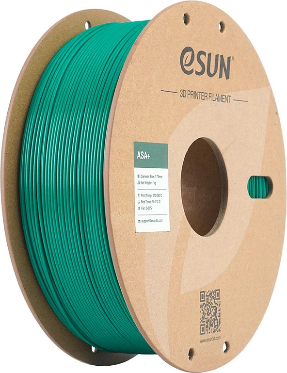 Filament 3D eSun ASA+ 1.75mm 1kg, i gjelbër