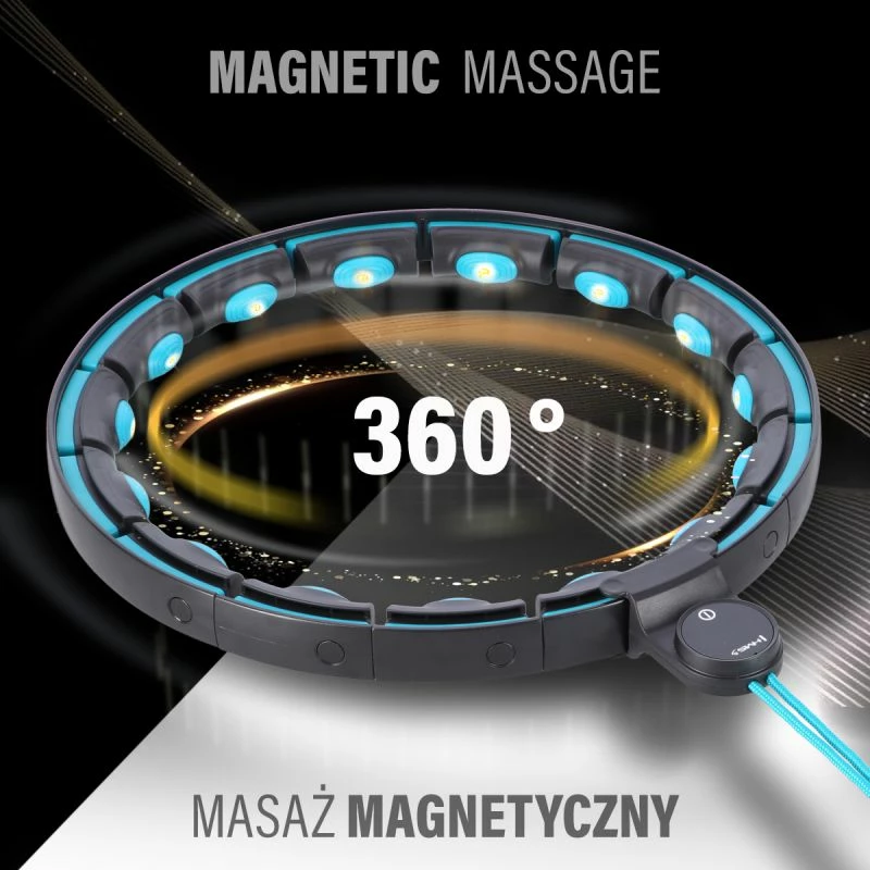 Hula hop me magnete dhe peshë HMS HHM17, i zi/turkuaz