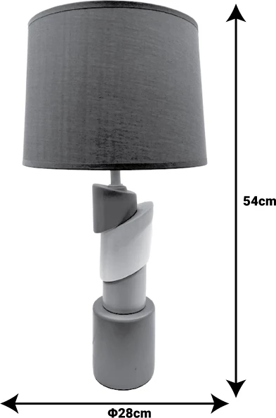 Llambë tavoline Frant Inart E27, ngjyrë kafe, qeramike-metalike, D28x54cm