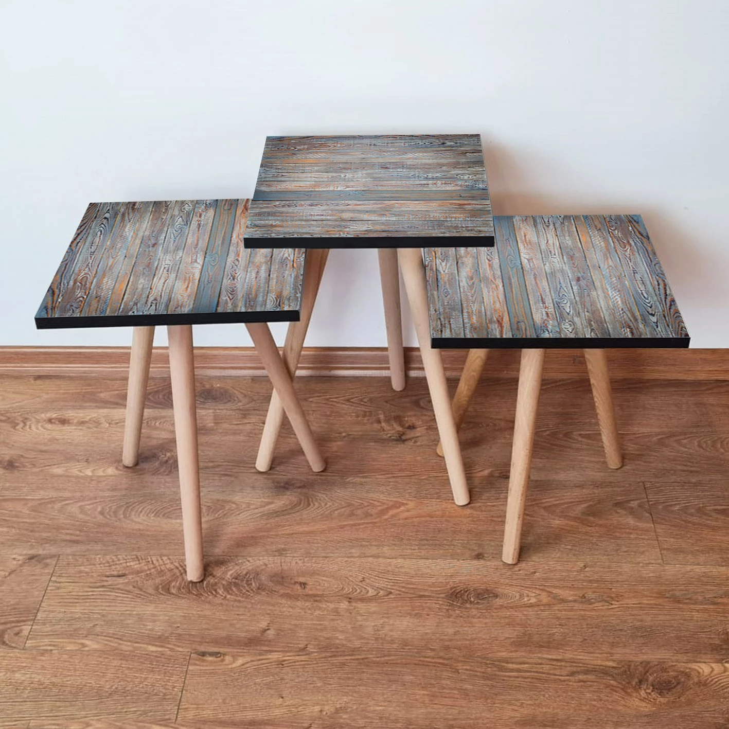 Set tavolinash të vendosshme, 3 copë, Skye Decor, 3Shp69, ngjyrë gri