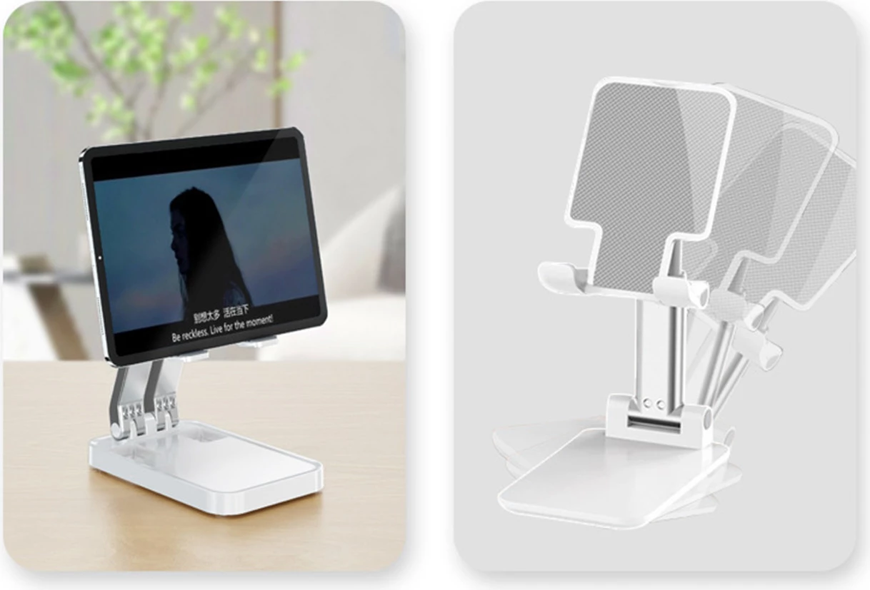 Mbajtës i palosshëm për telefon e tablet Hurtel K15, i bardhë