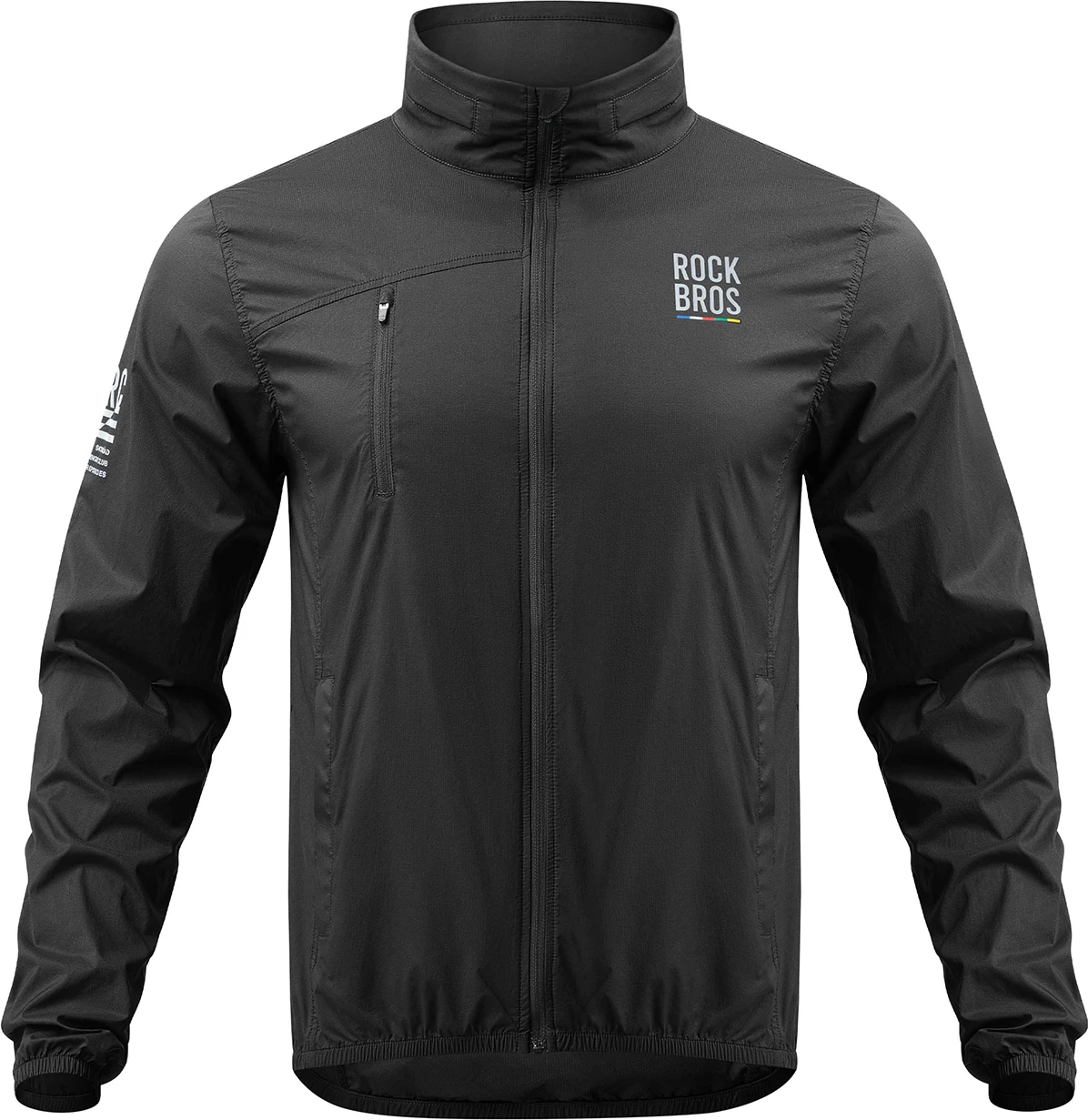 Xhaketë windbreaker për biçikletë Rockbros TLWT002 ROAD TO SKY, e lehtë, kundër erës, me kapuç të fshehtë, madhësi S, e zezë