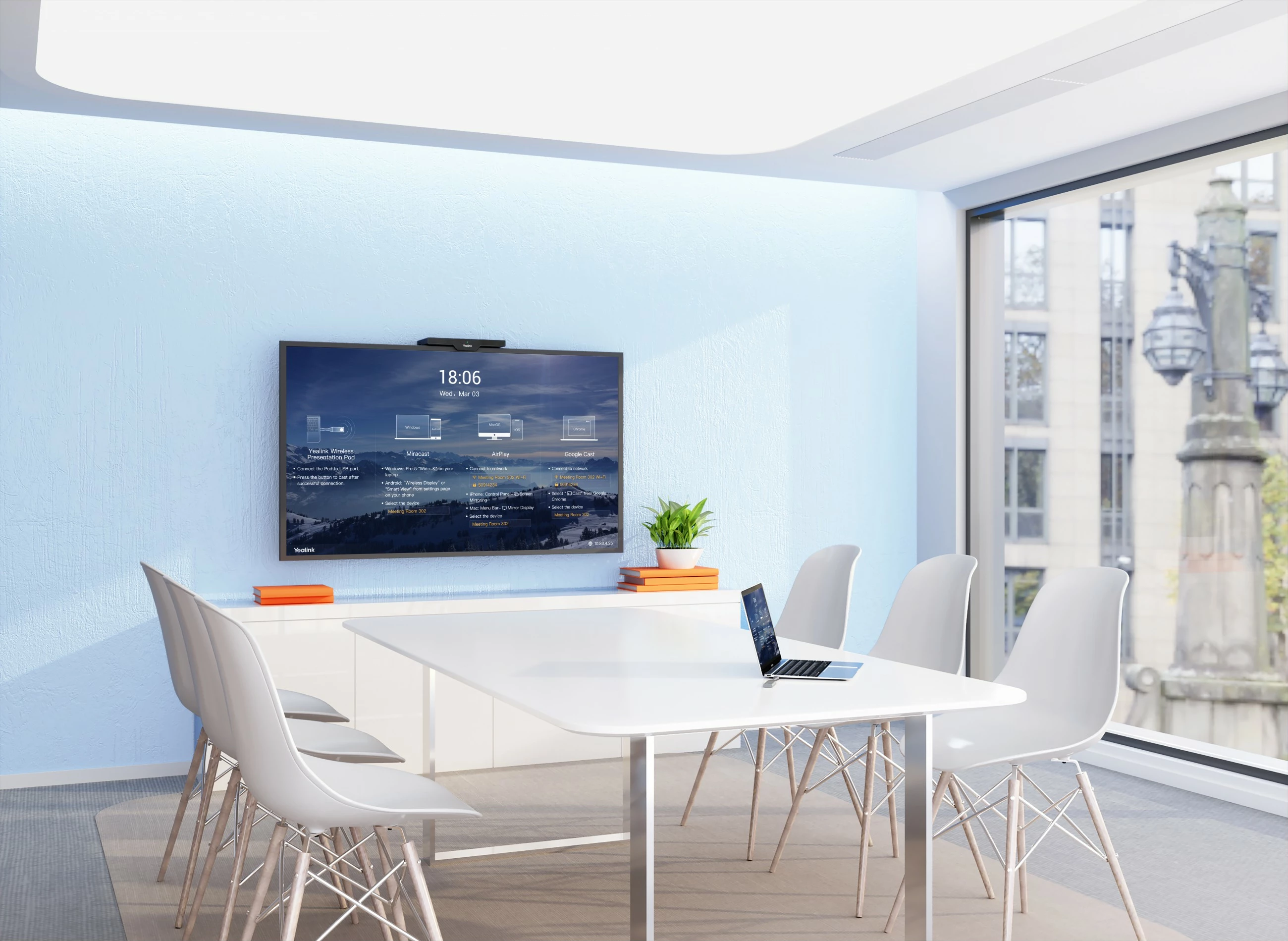 Sistem prezantimi pa tela Yealink RoomCast, Desktop, 4K, i zi