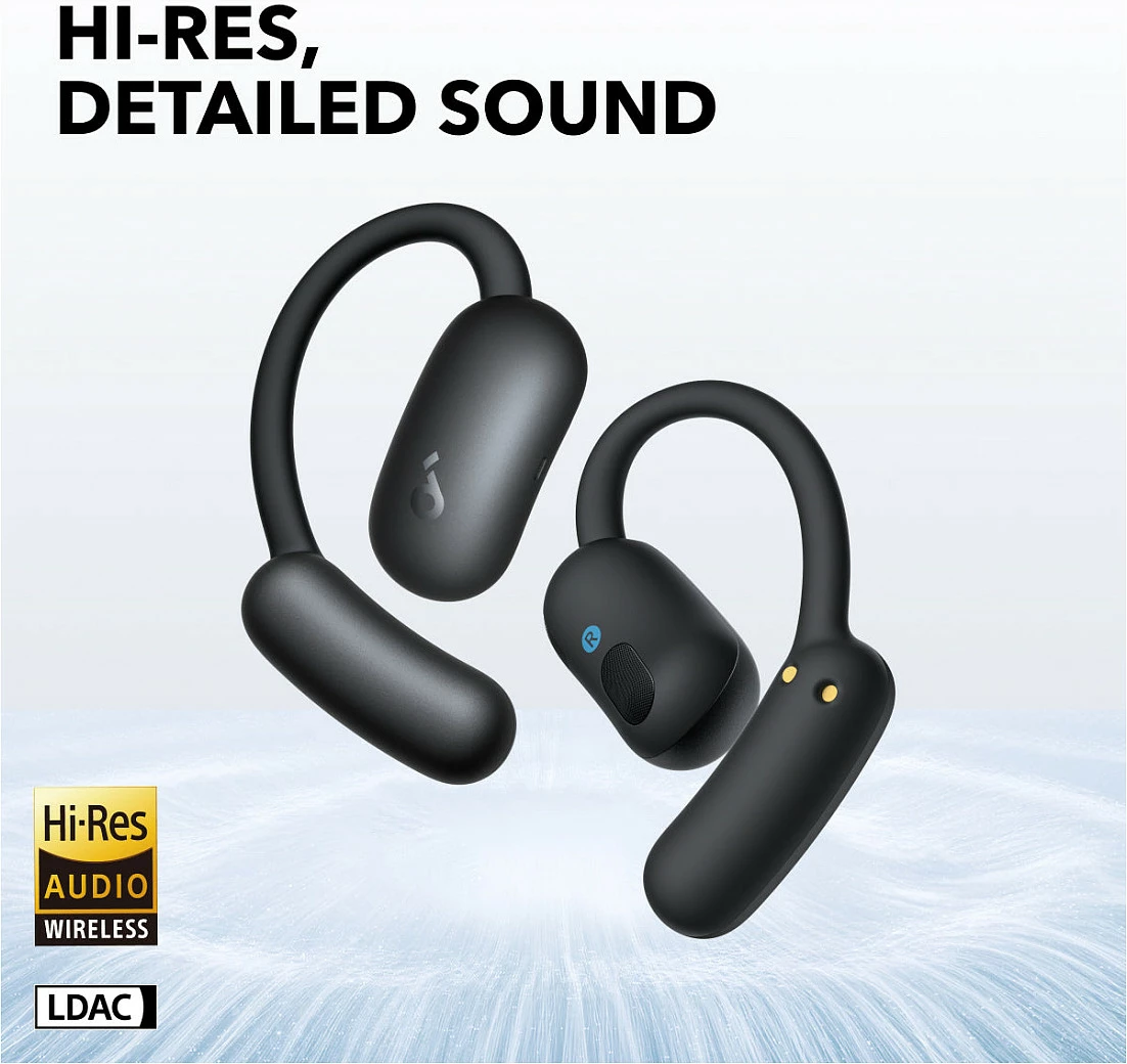 Kufje Anker Soundcore AeroFit 2, open-ear, wireless, Bluetooth 5.4, IP55, të zeza