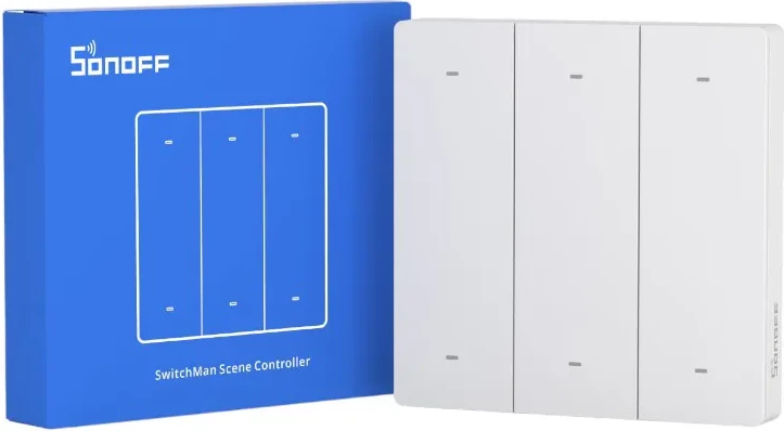 Switch i mençur muri Sonoff R5W, 6 butona, eWeLink, Bardhë