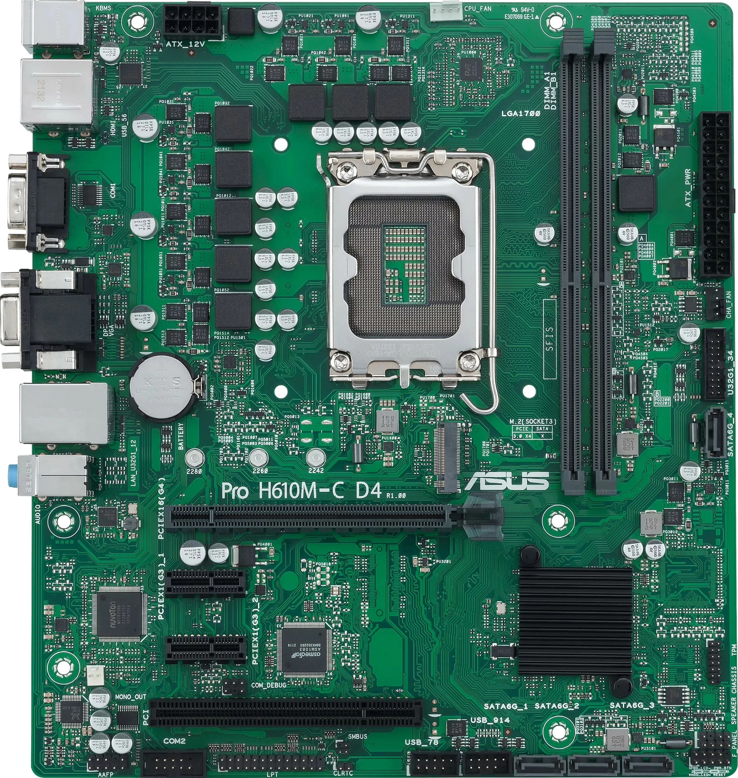 Pllakë amë ASUS PRO H610M-C D4-CSM, Intel, LGA 1700, DDR4-SDRAM, 64 GB