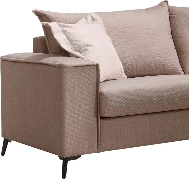 Set divanësh Verona 2 pjesë, pëlhurë moka me jastëkë ngjyrë krem