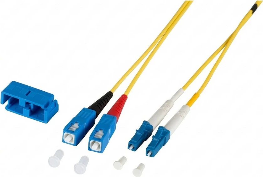 Kablë patch fiber optike EFB Elektronik LC-SC duplex OS2 G652D, 3 m, LSZH, 2 mm, e verdhë