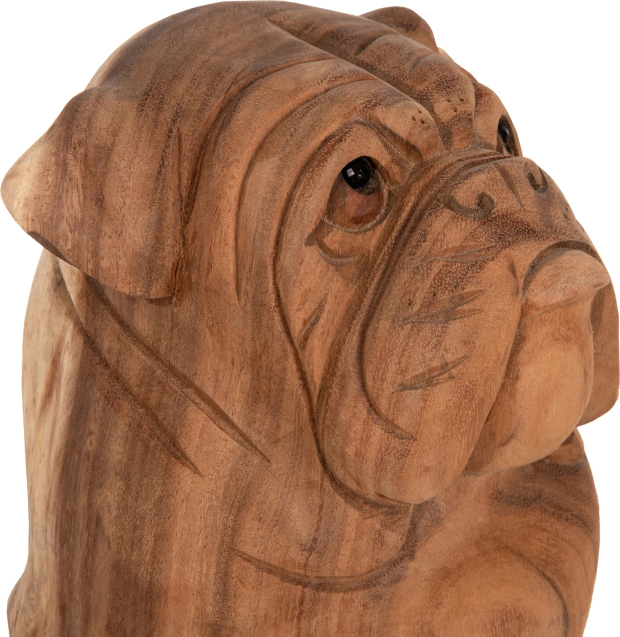 Dekor për dysheme, bulldog, dru suar, ngjyrë natyrale, FH7926, 20x17x30 cm