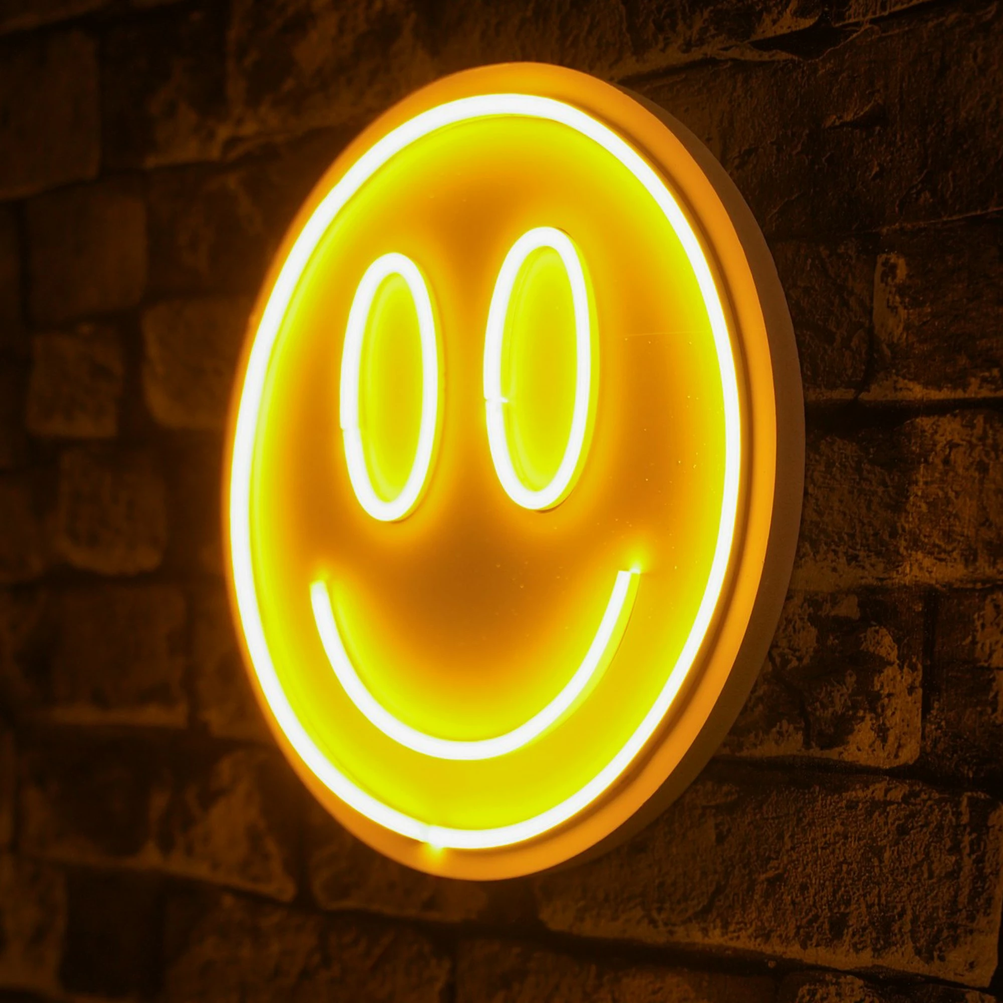 Dritë dekorative LED plastike, Smiley, e verdhë