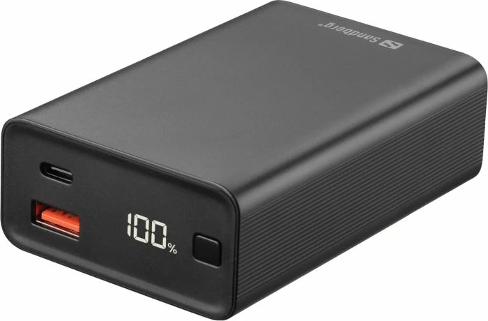 Powerbank Sandberg Travel 420-95 20000 mAh PD 65W, e zezë, set me kabllo USB-C