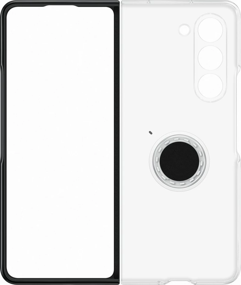 Mbështjellës silikoni Samsung Galaxy Z Fold 5 me mbajtëse gishti, Transparent