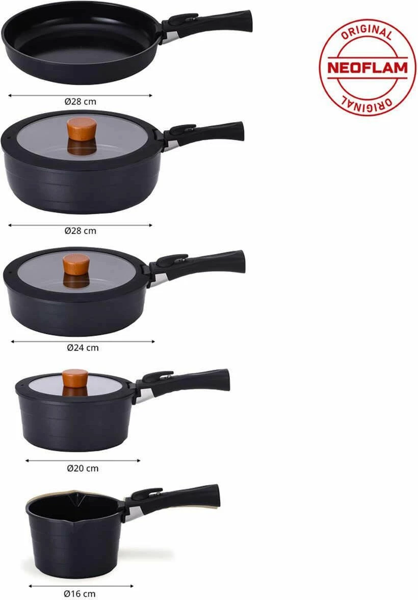 Set tenxheresh (11 pjesë), Hermia Concept, A-NeoflamMidas-11-TT, ngjyrë e zezë