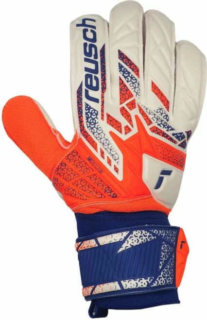 Dorëza portieri Reusch për meshkuj, të bardha-portokalli