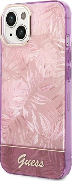 Mbështjellës Guess Jungle Collection për iPhone 14 Plus 6.7", rozë, hardcase