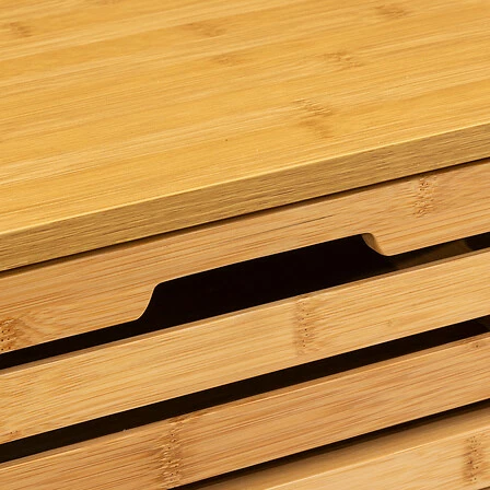 Komodë bambuje me 4 sirtarë, ngjyrë natyrale, Sicela, 40x30x97.5cm