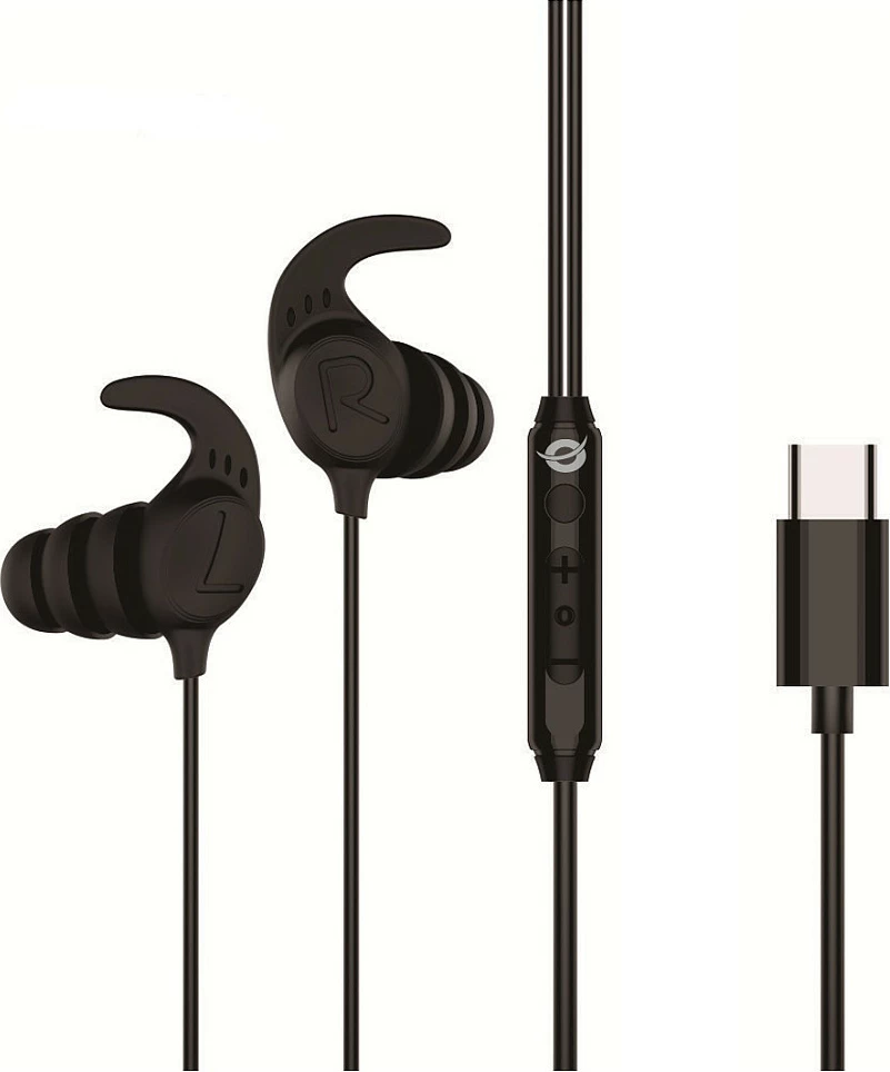 Kufje Conceptronic BRENDAN05B, USB-C, in-ear me mikrofon, të zeza