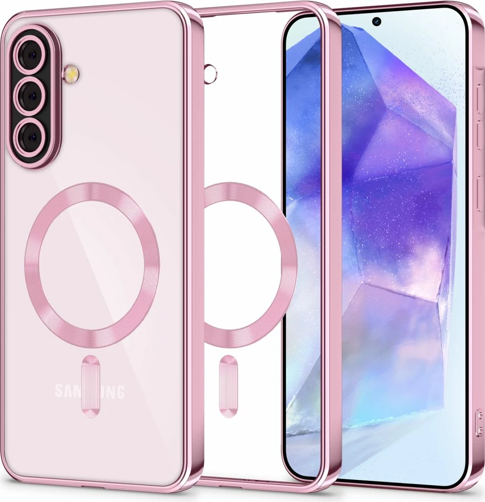 Mbështjellës Tech-Protect MagFlex për Samsung Galaxy A56 5G, MagSafe, Rozë e tejdukshme