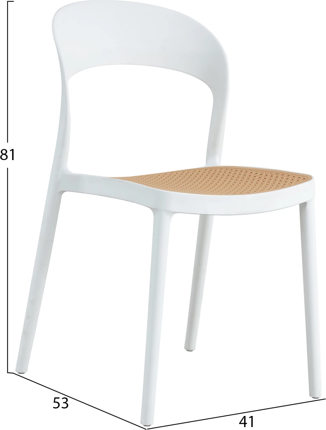 Karrige polipropileni CLEO FH5936.01 e bardhë-bezhë 41x53x81Hcm