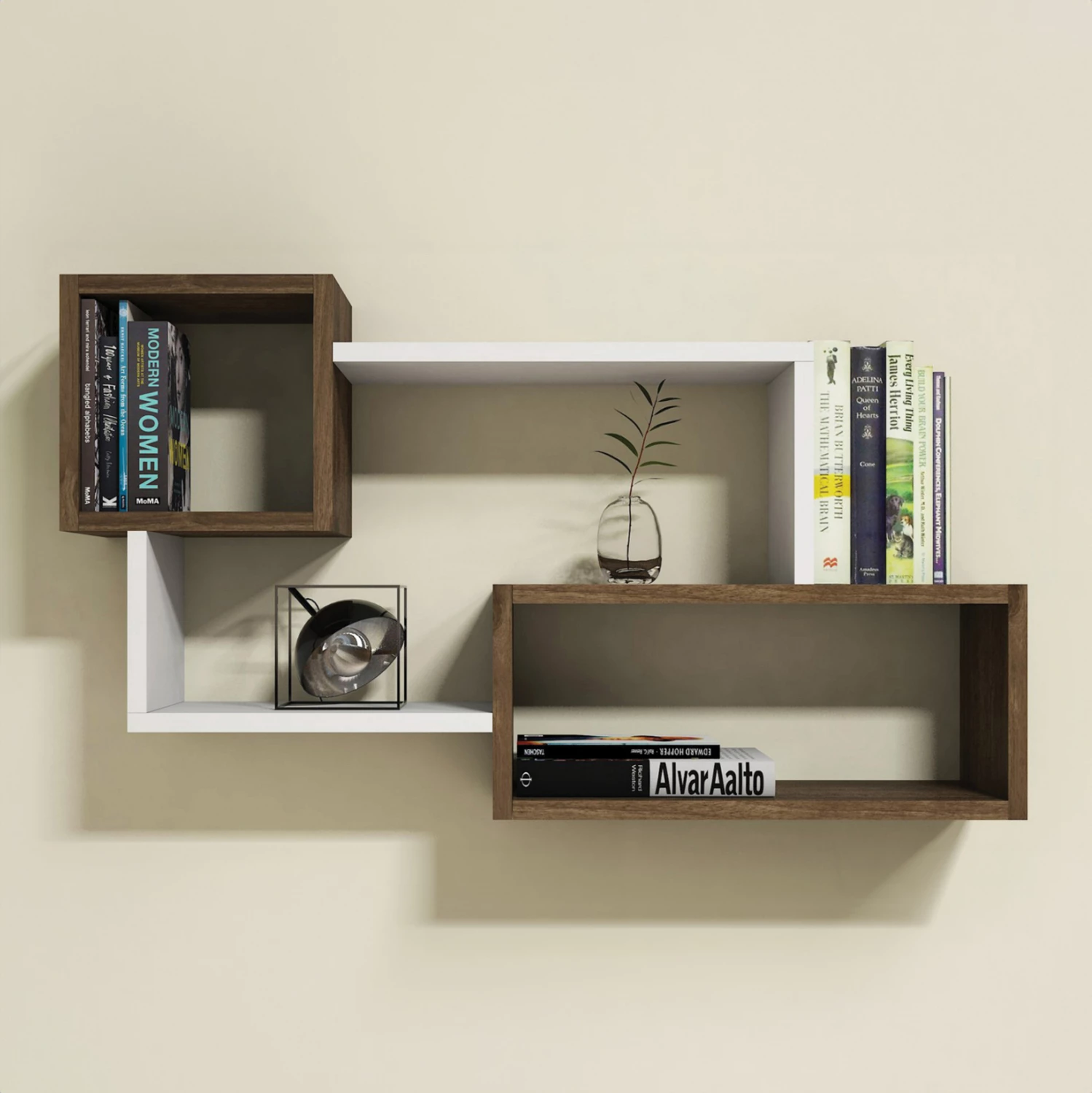 Rafta muri TANNER FH8948.11 melaminë natyrale-bardhë 90,5x20x51Hcm