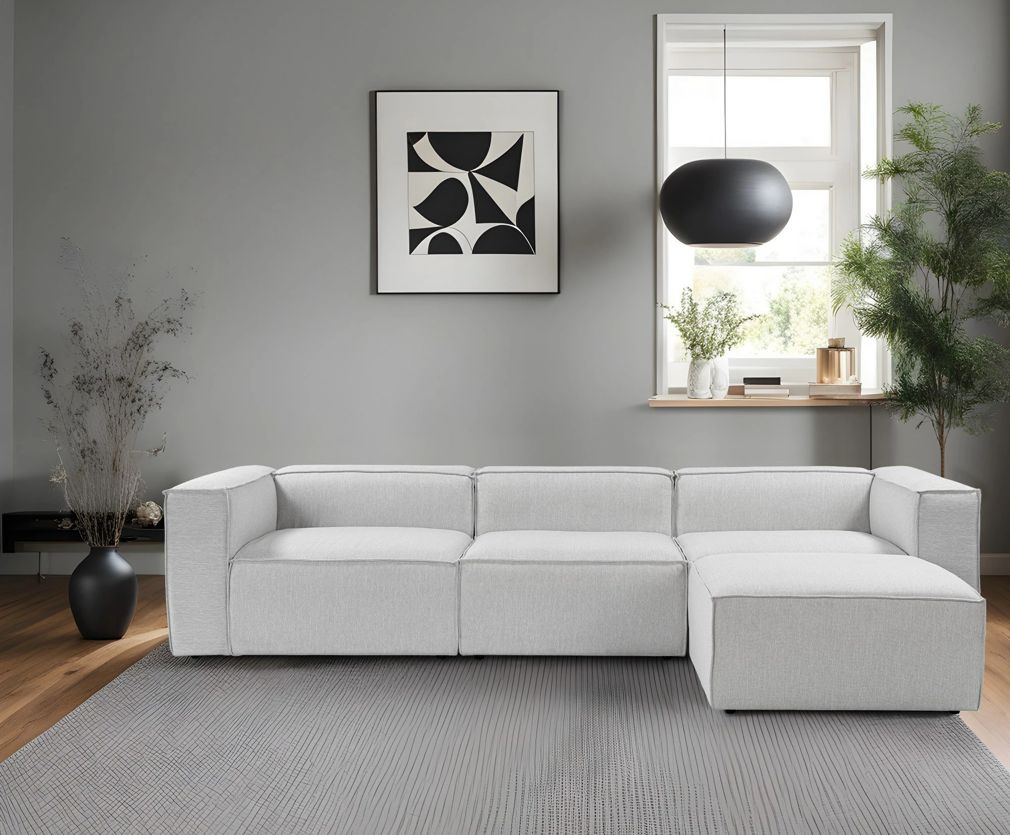Këndsofa Atelier del Sofa, ngjyrë gri, Fora