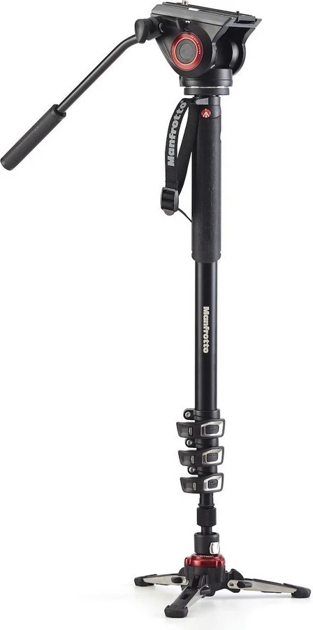 Monopod Manfrotto 500 PLONG, 4 seksione, alumini, e zezë
