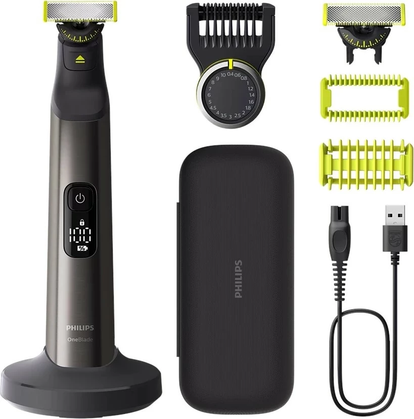 Trimer Philips OneBlade Pro 360 QP6652/61, e zezë/hiri