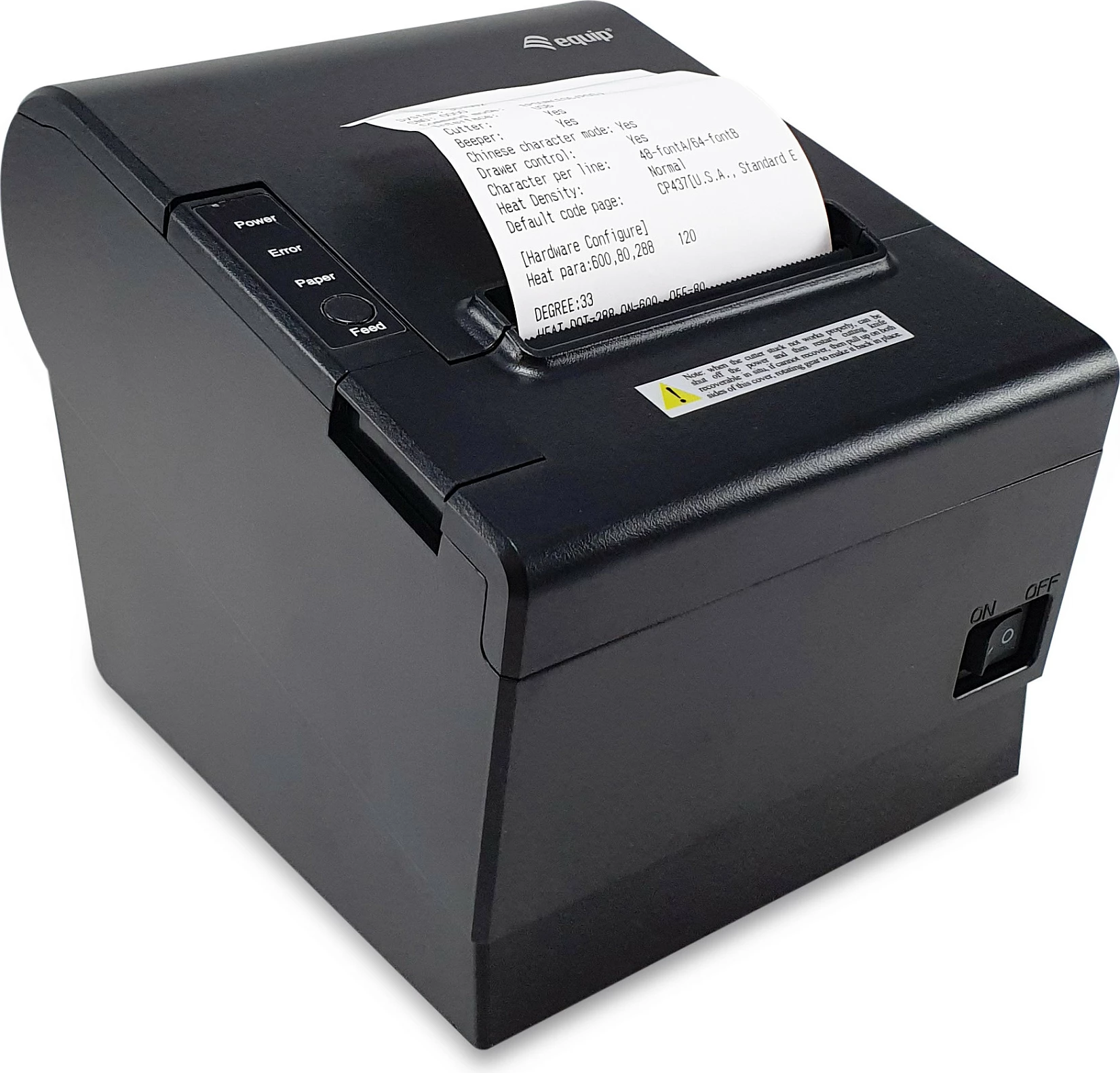 Printer termik EQUIP 58/80mm, USB/Bluetooth/Wi-Fi, me prerës, i zi
