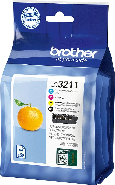 Toner Brother LC3211VALDR, 4 copë, 200 faqe, Ngjyra të ndryshme