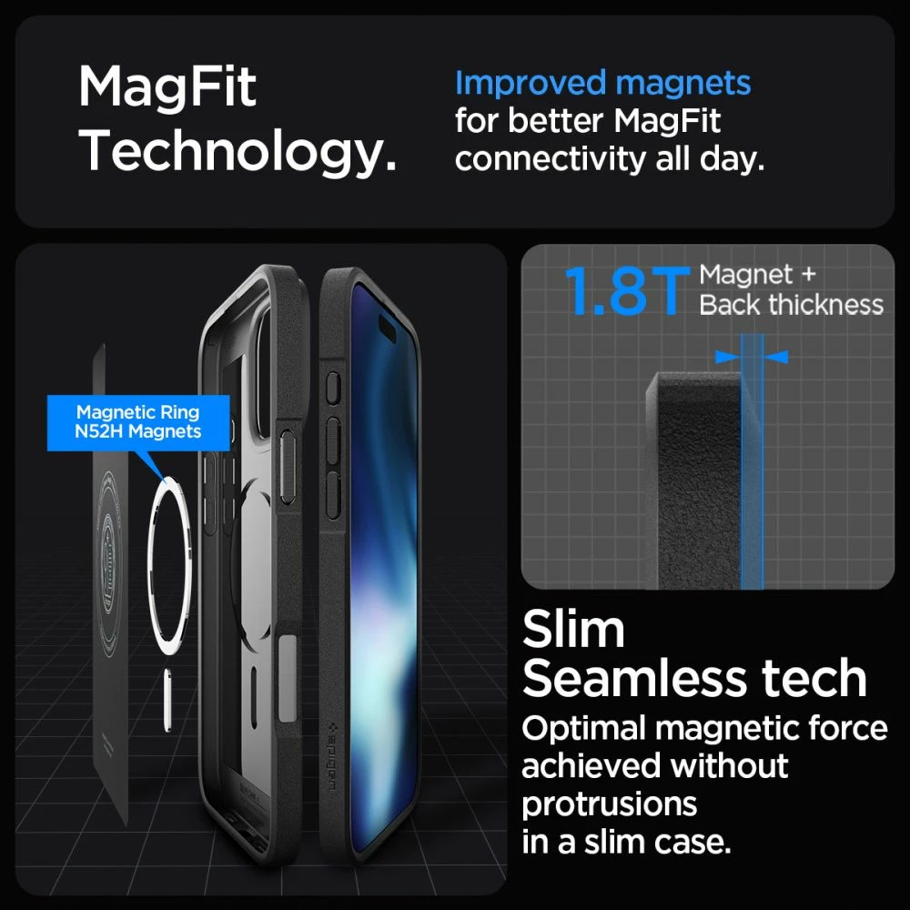 Mbështjellës Spigen Core Armor Mag me MagSafe për iPhone 16 Pro, e zezë