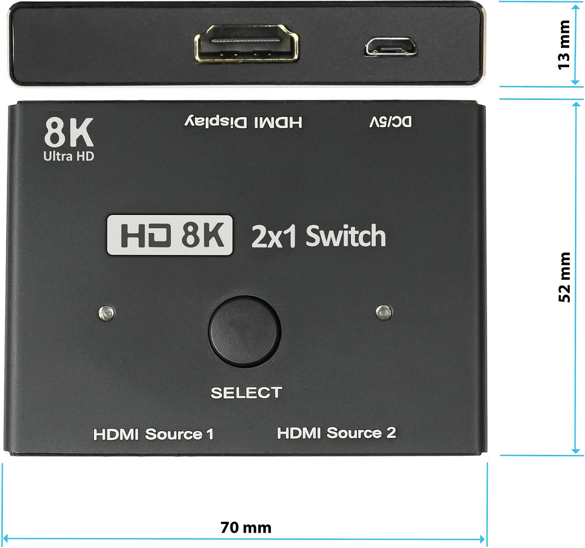 Switch HDMI GoodConnections 2x1, HDMI 2.1, 8K Ultra HD, metal, i zi