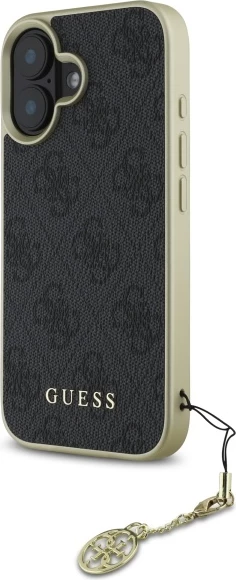 Mbështjellës Guess 4G Charms Collection për iPhone 16, e zezë